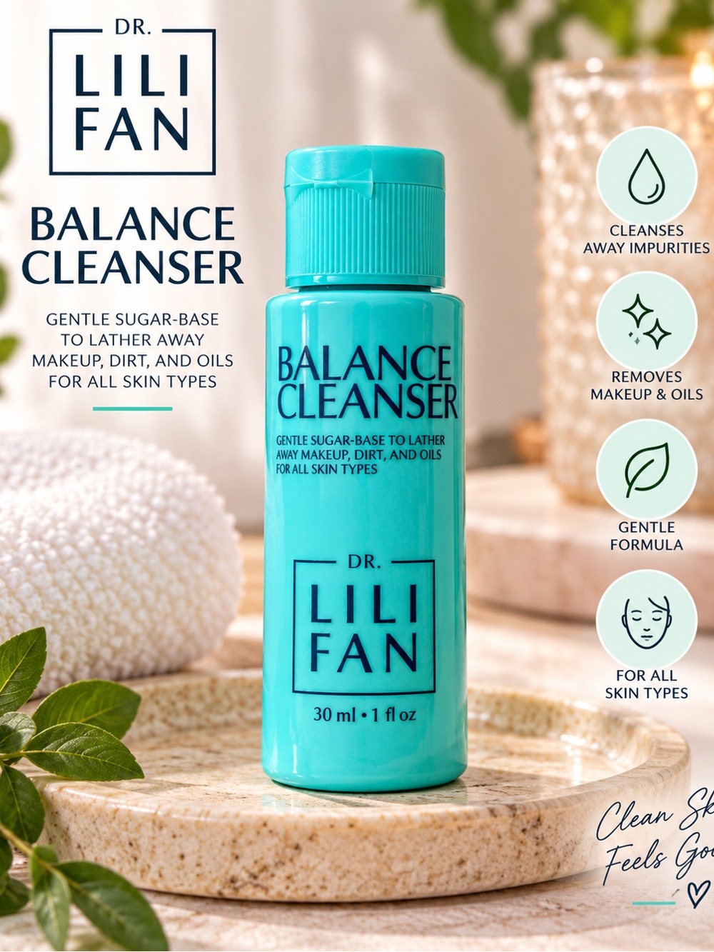 Balance Cleanser — Turquoise Gentle Sugar-Base Facial Cleanser